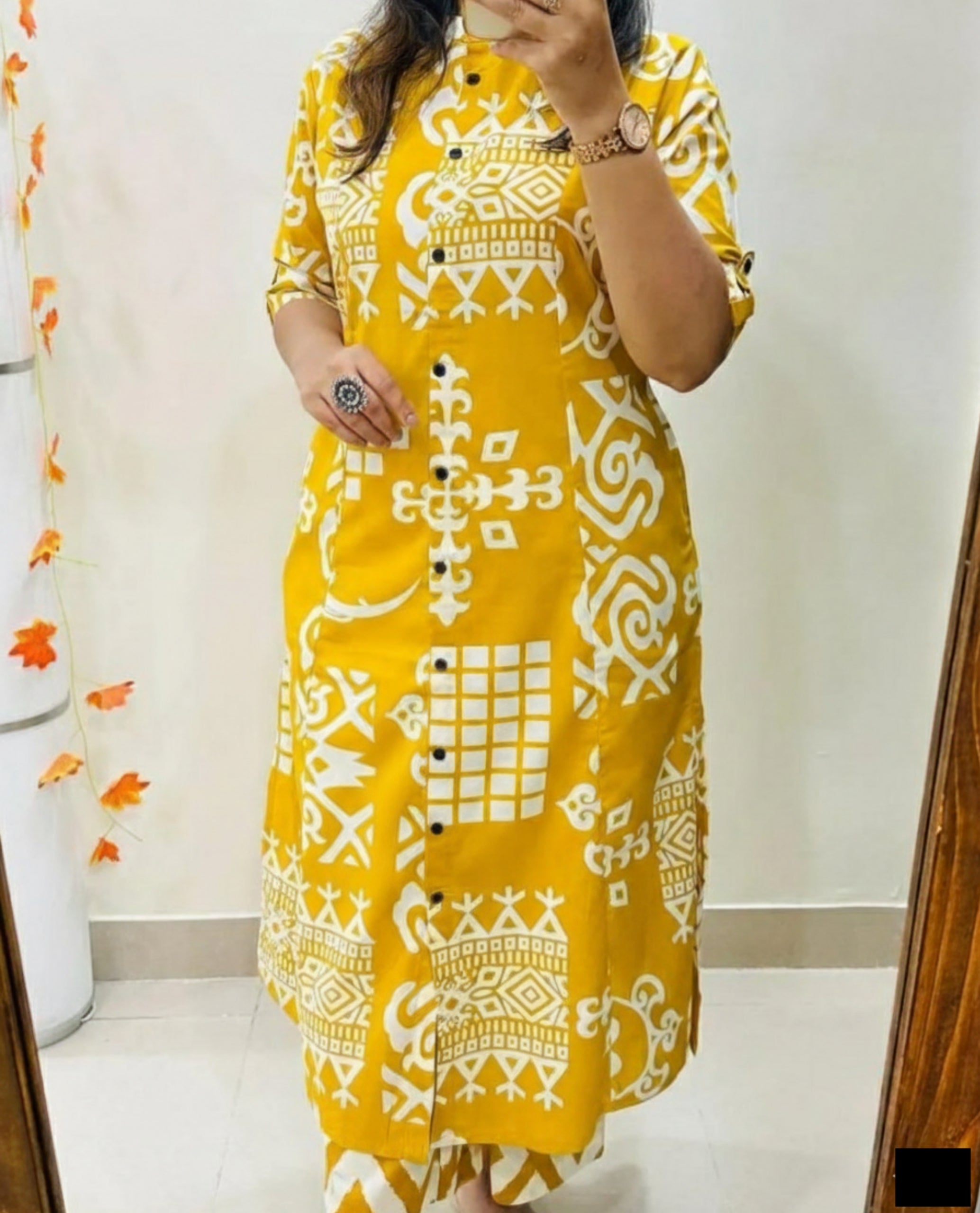 Premium Floral Fine Cotton Kurti Pant Set | Premium A-Line Co-Ord Set