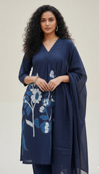 Kurti Set with Dupatta Embroidered Anarkali Kurta, Bottom & Dupatta Set