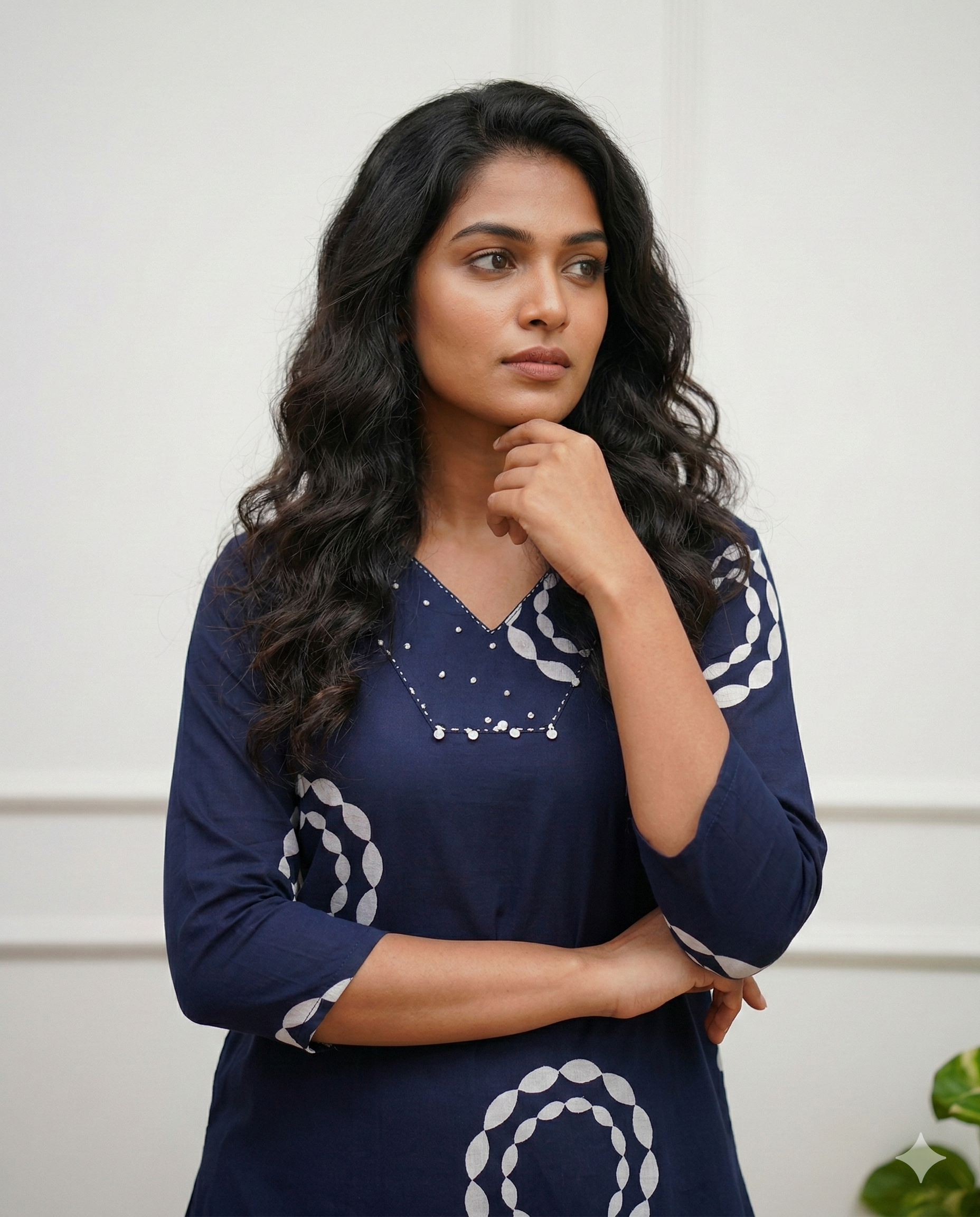 Women Ethnic Motifs Dyed Regular Pure Cotton Kurta with Trousers | Women's Kurti and Pant