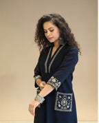 Women's Designer Straight Fit Blue and Wine Kurta Co-ord Set | Trending Design 2026