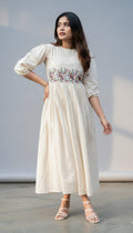 Off-White Floral Embroidered Dress I New Trending Design 2026