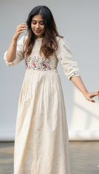 Off-White Floral Embroidered Dress I New Trending Design 2026