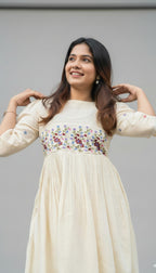 Off-White Floral Embroidered Dress I New Trending Design 2026