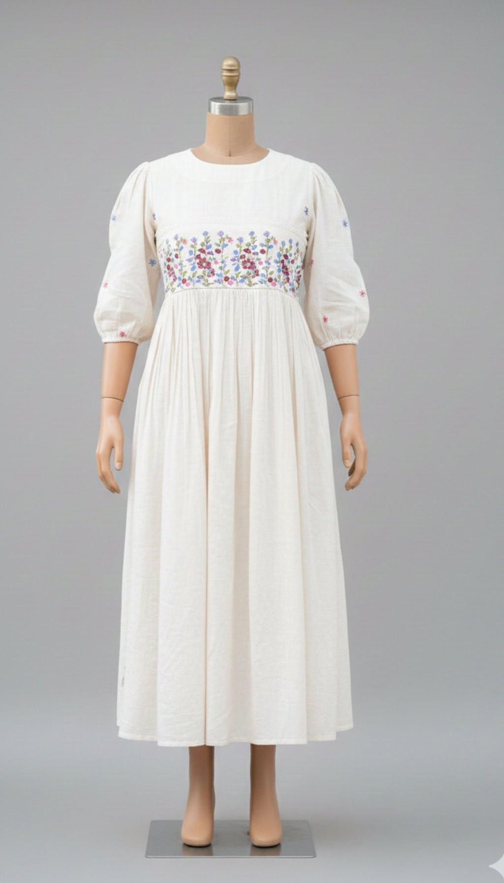 Off-White Floral Embroidered Dress I New Trending Design 2026
