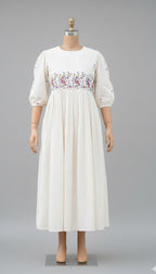 Off-White Floral Embroidered Dress I New Trending Design 2026