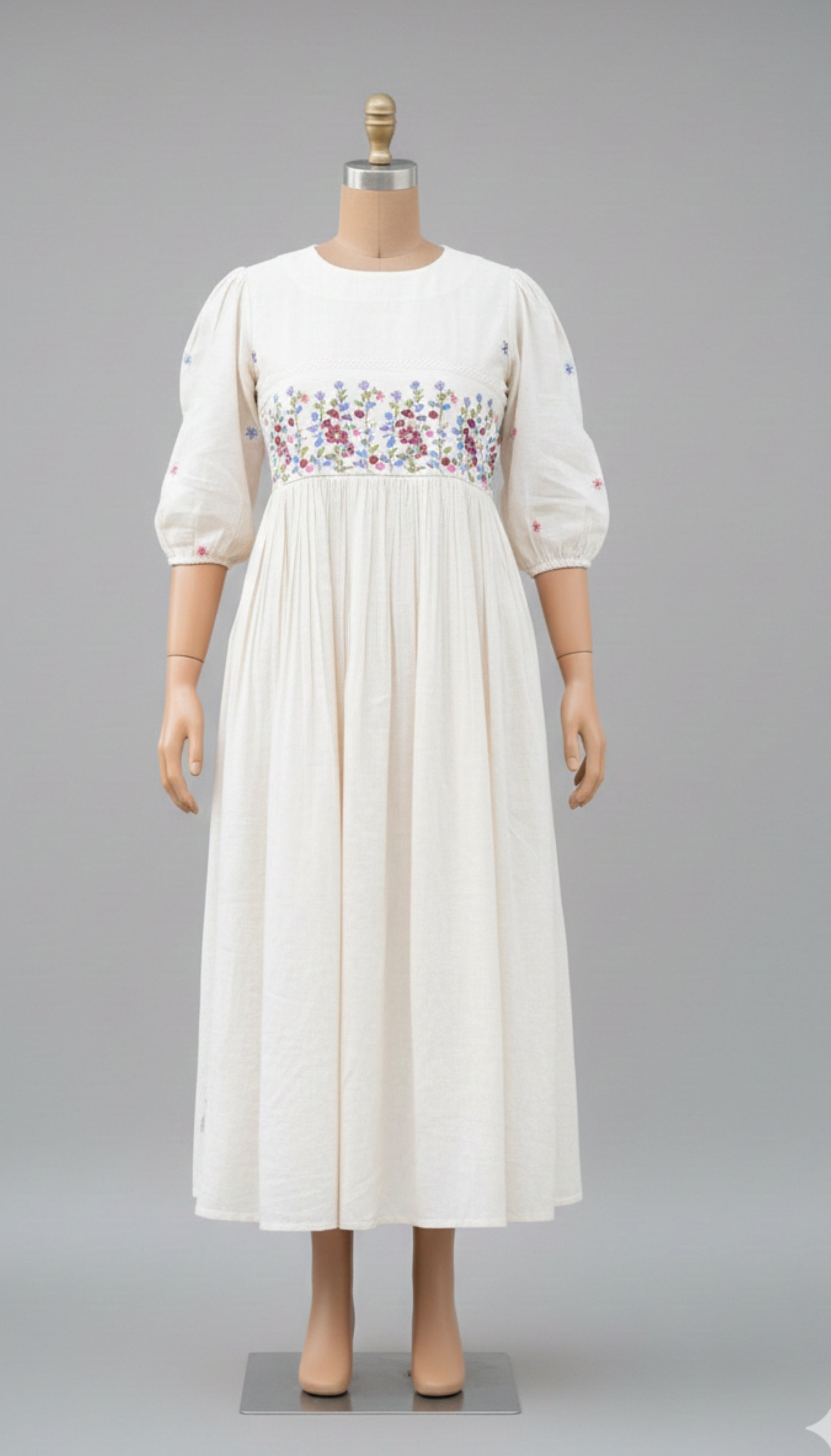 Off-White Floral Embroidered Dress I New Trending Design 2026