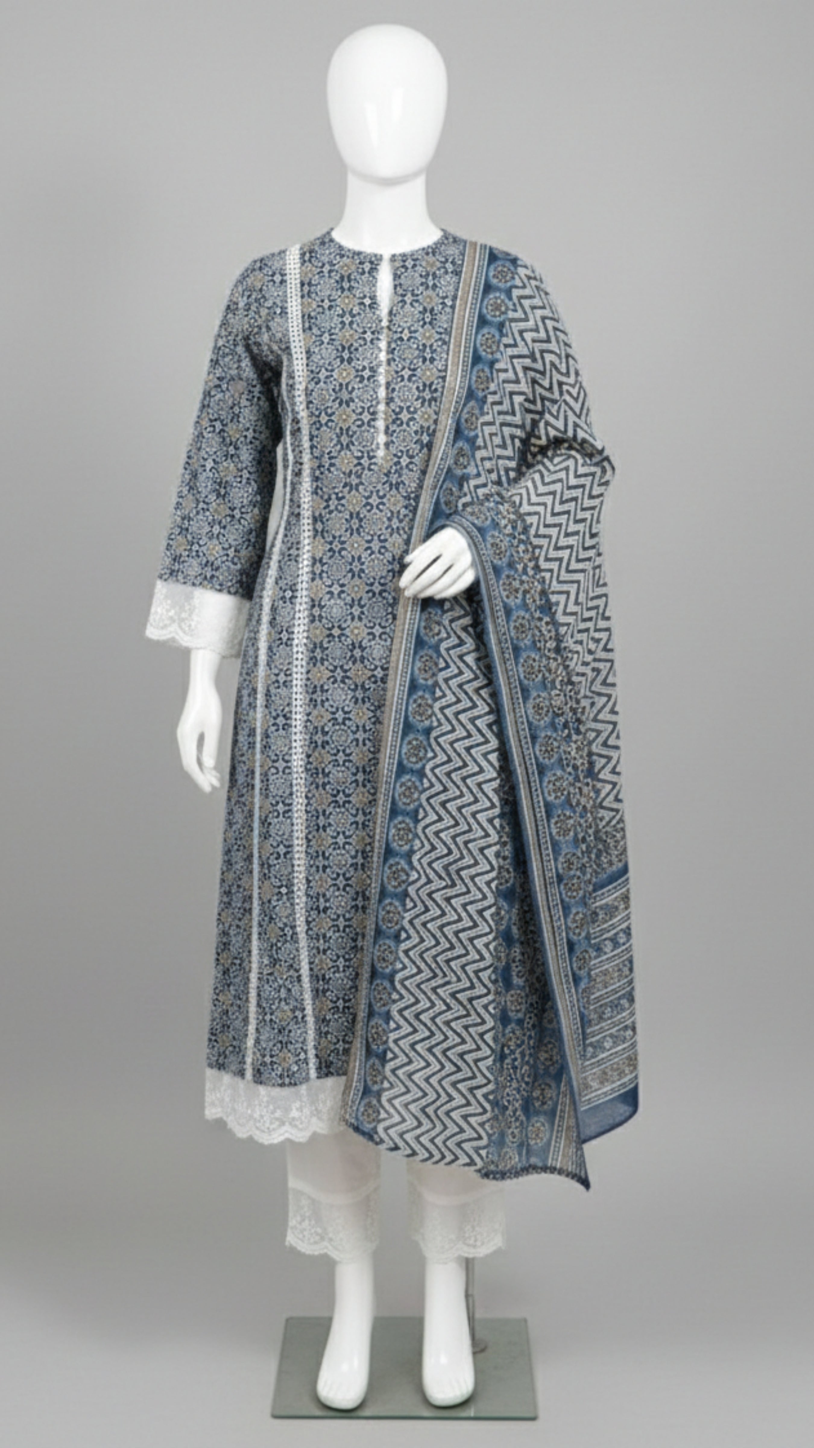 Beautiful Pakistani A-line Rayon Cotton Suit