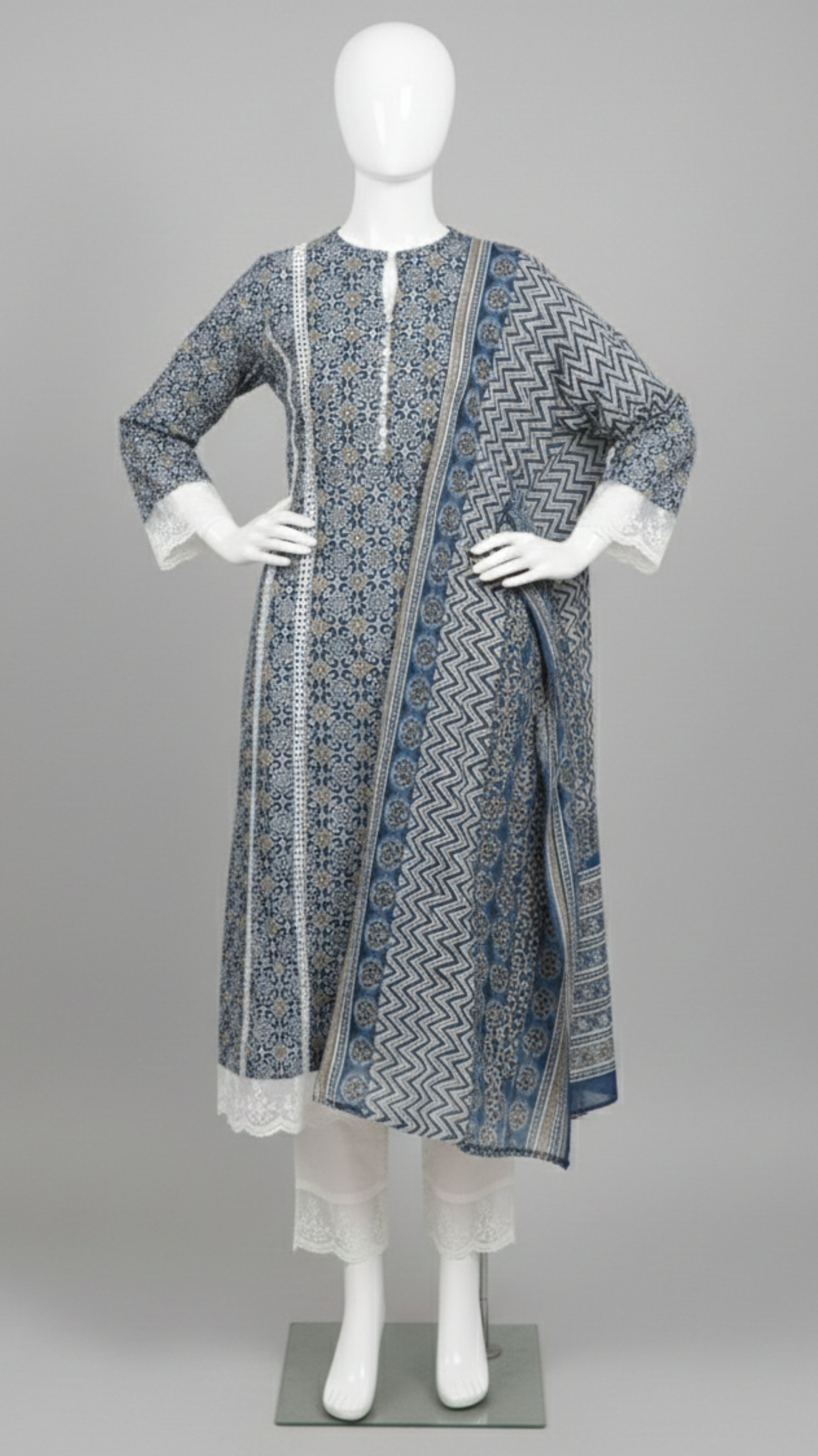 Beautiful Pakistani A-line Rayon Cotton Suit