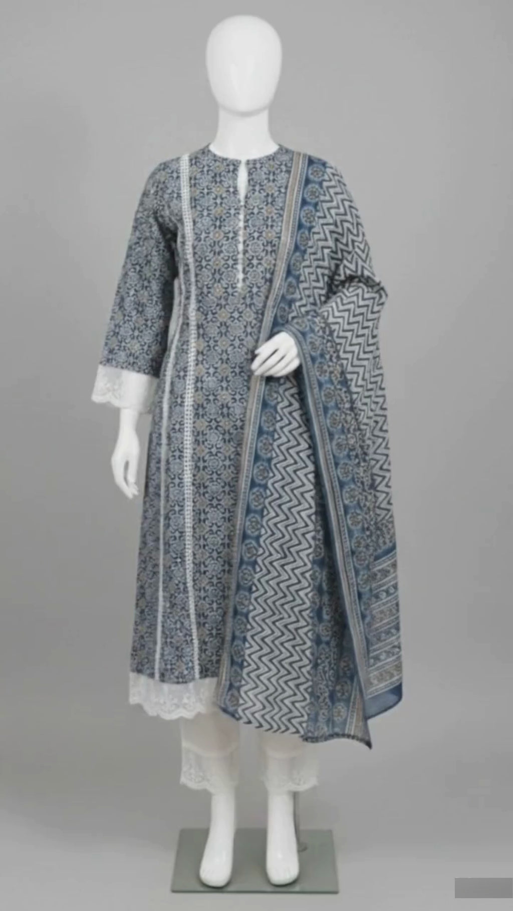 Beautiful Pakistani A-line Rayon Cotton Suit