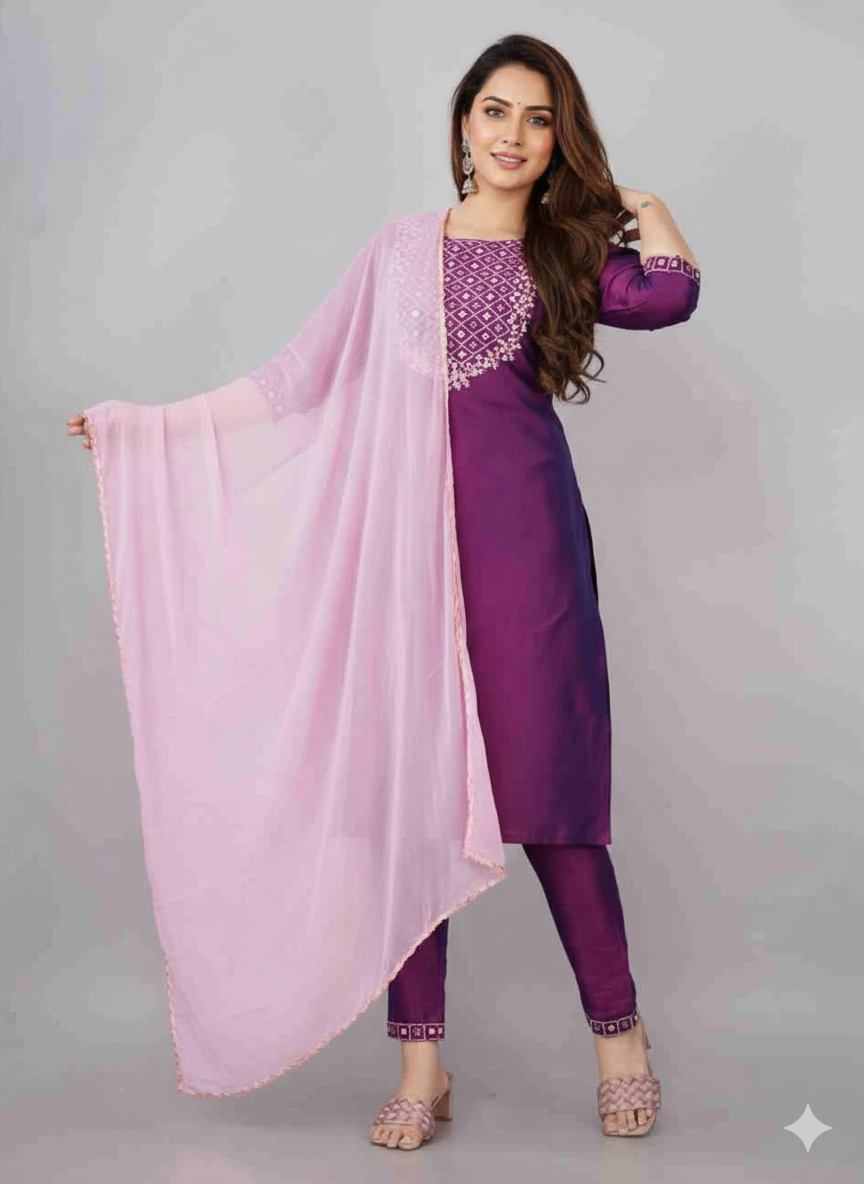 Trending Women Kurta Pant Dupatta Set I New and Trending Design 2026