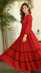 Reg and beige Women's Casual Midi Maxi Long Western Dress