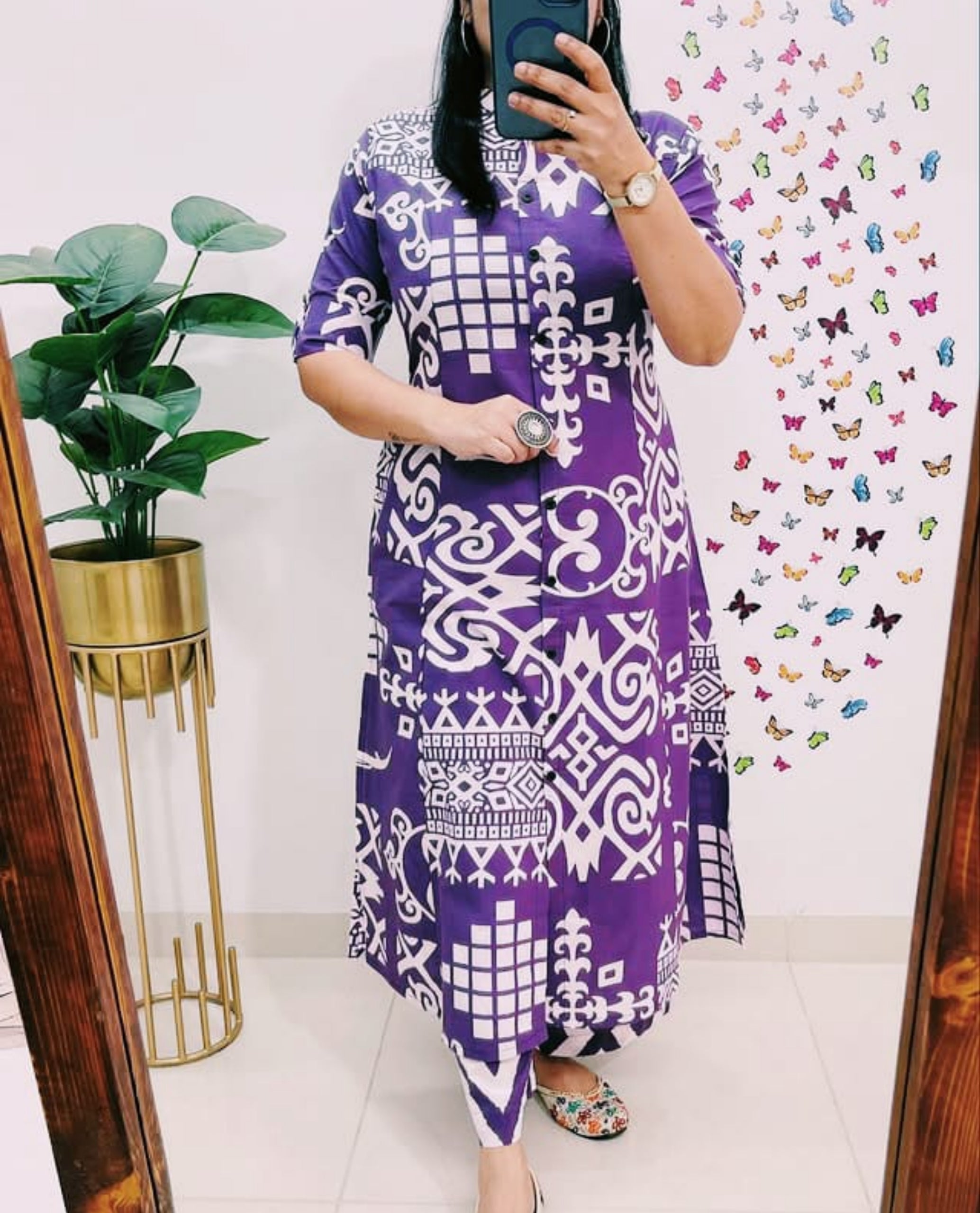 Premium Floral Fine Cotton Kurti Pant Set | Premium A-Line Co-Ord Set