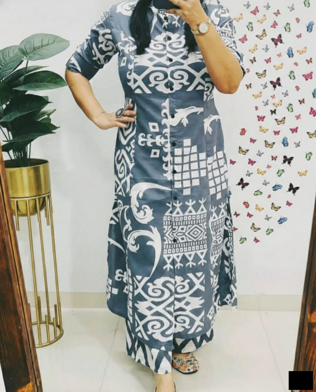 Premium Floral Fine Cotton Kurti Pant Set | Premium A-Line Co-Ord Set