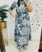 Premium Floral Fine Cotton Kurti Pant Set | Premium A-Line Co-Ord Set