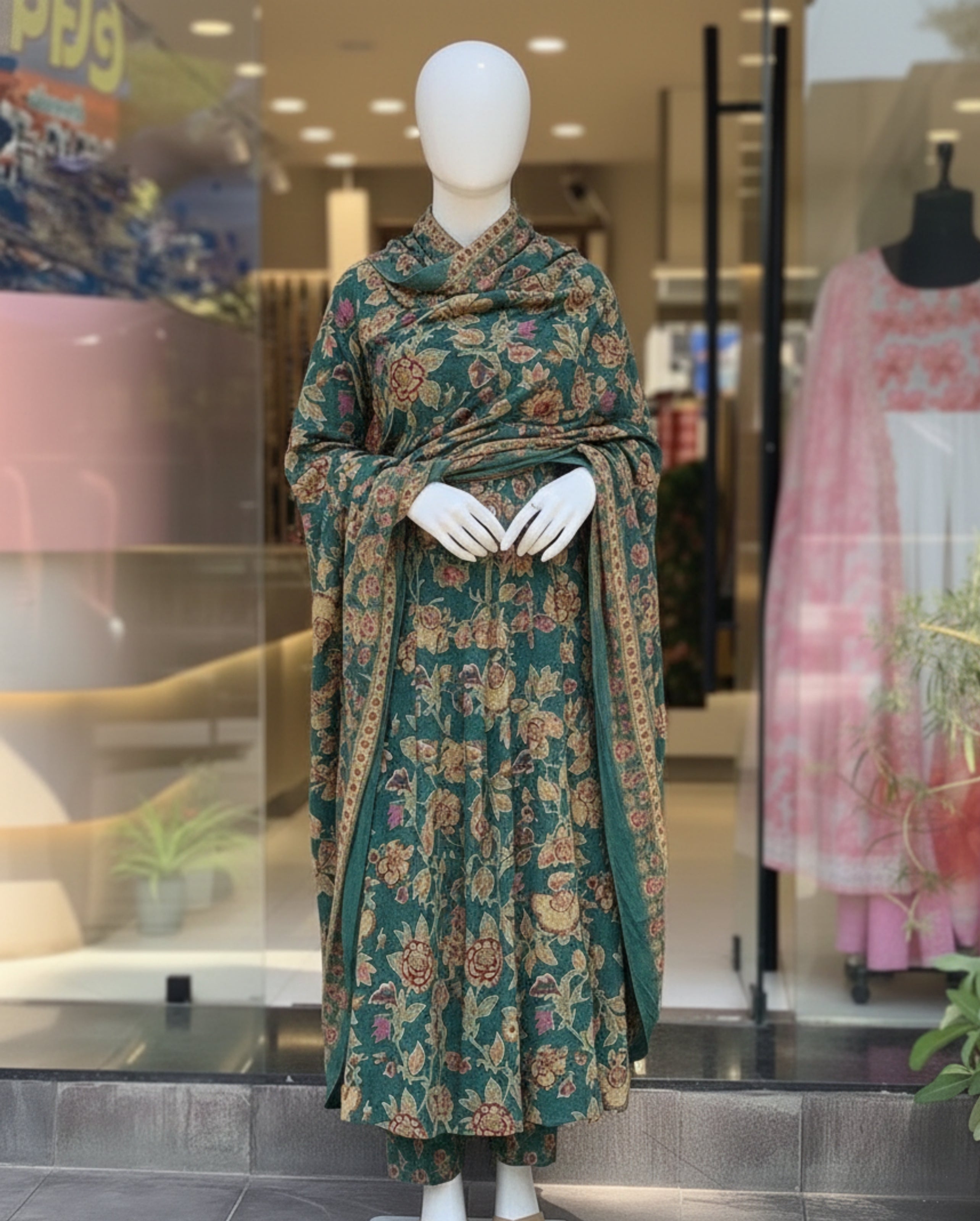 Designer Floral Print Kurta, Palazzo, and Dupatta Set | 3 Pcs. Set