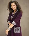 Women's Designer Straight Fit Blue and Wine Kurta Co-ord Set | Trending Design 2026