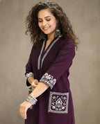 Women's Designer Straight Fit Blue and Wine Kurta Co-ord Set | Trending Design 2026