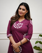 Women Ethnic Motifs Dyed Regular Pure Cotton Kurta with Trousers | Women's Kurti and Pant